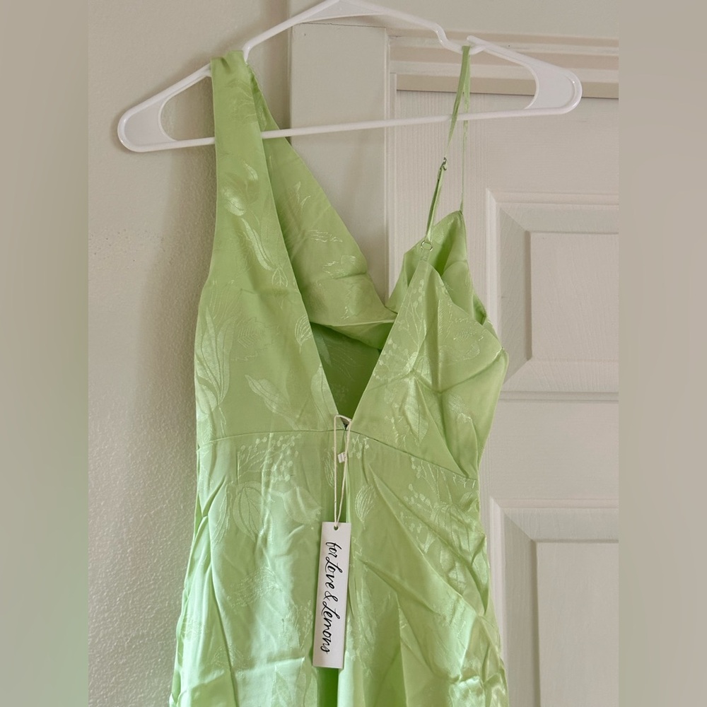 NWT- For Love and Lemons Ilana Midi Vibrant Green Dress 👗 - Picture 6 of 8